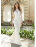 High Neck Ivory Lace Tulle Sweet Wedding Dress